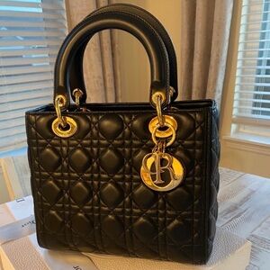 Dior lady lambskin medium brand new Christian Dior